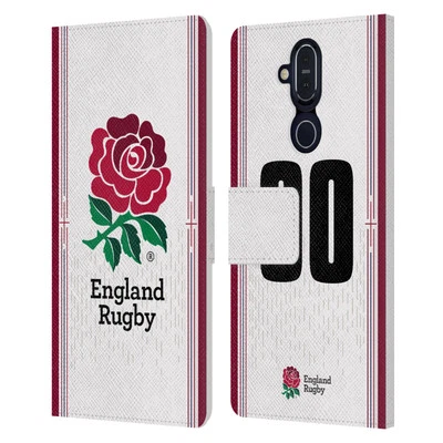 PERSONALIZED ENGLAND RUGBY UNION 2023/24 KIT LEATHER BOOK CASE FOR NOKIA PHONES - Image 1 of 4