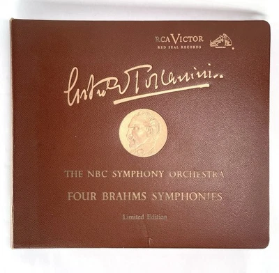 ARTURO TOSCANINI 4 Brahms Symphonies RCA VICTOR Lmtd Edt’n 3LP SET Leather Rare - Image 1 of 4