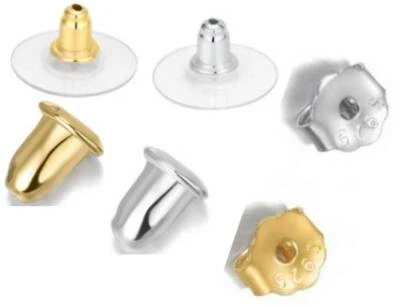 925 Sterling Silver Butterfly/Bullet/PAD Earring Push Backs Ear Posts Stoppers - Image 1 of 2