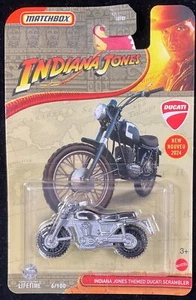 Matchbox Indiana Jones Ducati Scrambler 2024 silber, 1. Edition - Bild 1 von 5