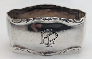 Antique German 835 Silver Napkin Ring "EP" initials engraving - Picture 1 of 4