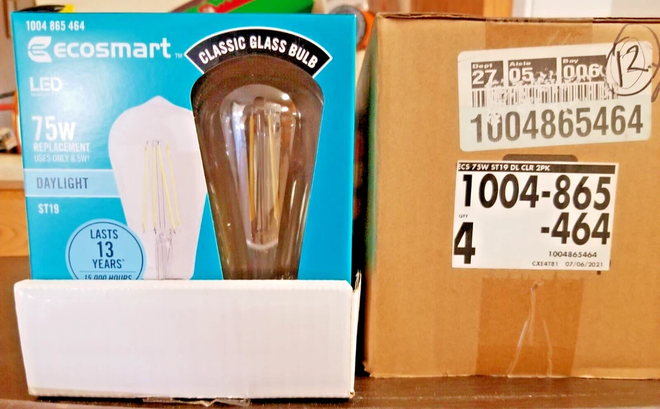Ecosmart ST19 Classic Edison Bulb Daylight Dimmable 1004865464