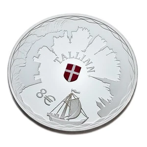 ESTONIA - 8 € Euro SILVER COLLECTOR COIN 2017 - Hanseatic Tallinn - Picture 1 of 3