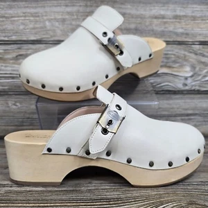 Dr. Scholls Original Leather/Wood Off White Clogs Women's Size 7 - Picture 1 of 10