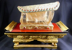 X-RARE Chinese Tang Dyn. Buddhist Reliquary Rock Crystal & Gilded Bronze Casket - Picture 1 of 12