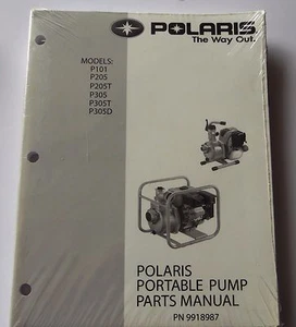 POLARIS NOS PORTABLE PUMP PARTS MANUAL P101 P205 P205T P305 P305T P305D 9918987 - Picture 1 of 2