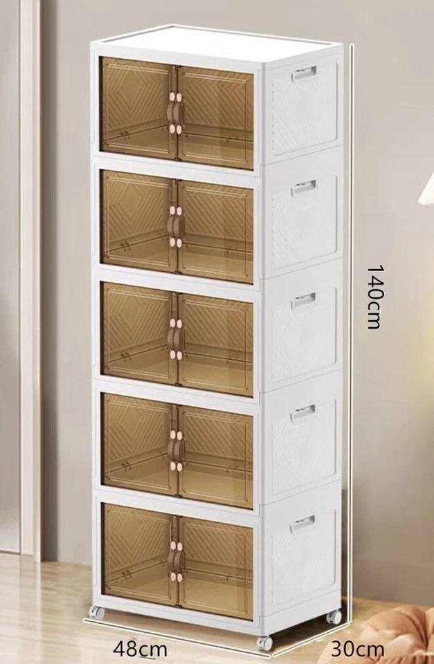 x Scarpiera 5 Scatole Impilabile Contenitore Pieghevole Organizer reb - Immagine 1 di 1