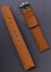 20mm GEN. WILD BOAR STRAP SPEEDMASTER LEATHER LINED & VINTAGE GOLD OMEGA BUCKLE - Picture 1 of 6