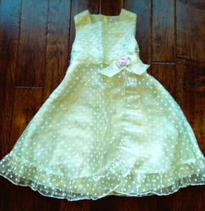 Usado en excelente estado! Vestido de fiesta a lunares verde menta George para niñas boda Pascua talla 5T - Imagen 1 de 1