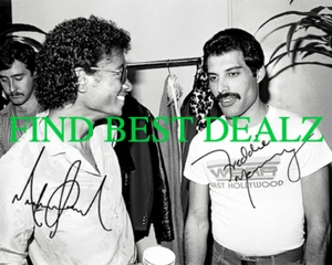🌟FREDDIE MERCURY QUEEN & MICHAEL JACKSON Signed Autograph Photo Reprint 8x10 - Picture 1 of 5