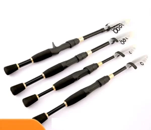 Portable Retractable Rod Carbon U Pturned Fishing Handle Straight Two Wheel - Picture 1 of 17