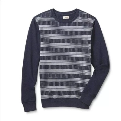 Men's Route 66 Navy and Gray Striped Sweatshirt - Image 1 of 4