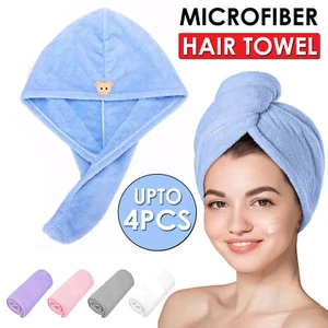 Microfiber Hair Towel Wrap For Women Quick Dry Hair Turban For Drying Curly AUS - Picture 1 of 15