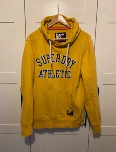 Mens Superdry Yellow Hoodie Size Xl But More Like Medium/ Large - Picture 1 of 4