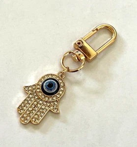 LLAVERO ENCHAPADO EN ORO LUCKY HAMSA MANO MAL OJO - Imagen 1 de 1