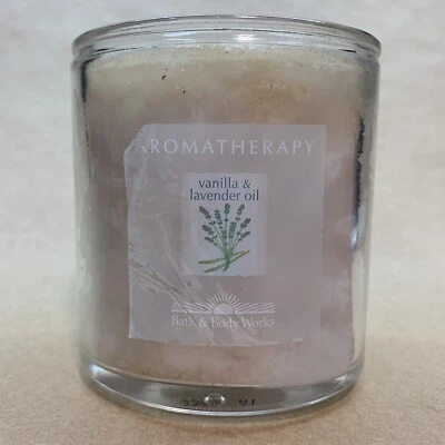 Rare Aromatherapy Bath & Body Works Vanilla Lavender Oil Tranquil Sleep Candle - Image 1 of 4