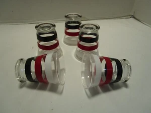 Juego De Colección 5 Vasos de Vaso de Vaso con Pies 3 Anillos Multicolor 4 Oz. MCM años 50 - Imagen 1 de 7