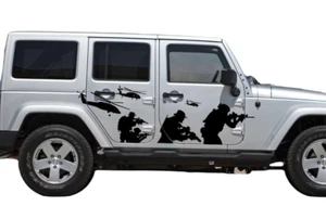 Graphic Helicopter Soldiers Army Car Sticker For Jeep Wrangler Side Door Decals - Picture 1 of 7