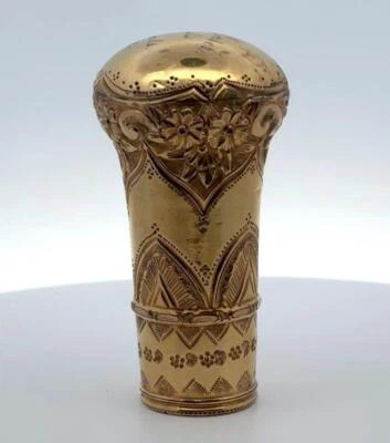 Antique 14k Yellow Gold Filled, Swagger Cane Topper, Engraved Date "1847" - 163g - Image 1 of 4