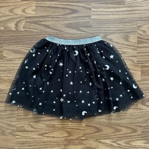 Jumping Beans Cartwheel Scooter Skort Girls 7 Tulle Tutu Black Silver Halloween! - Picture 1 of 8