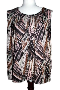 Kasper Sleeveless PXL Metalica Silver Pink, Black, Brown Beige, Pullover Top - Picture 1 of 11