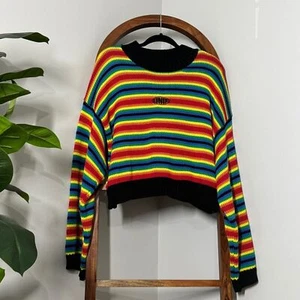 Unif LARGE Clarissa Multicolor Stripe Linen Cotton Knit Sweater - Picture 1 of 8