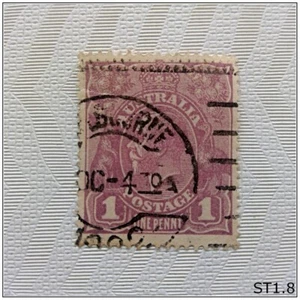 Australia Postage Stamp One Penny 1d KGV Purple Die III - Picture 1 of 1