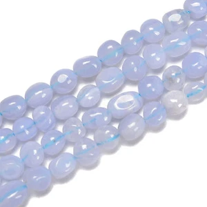 Natural Blue Lace Agate Pebble Nugget Beads Size 6-7mm 15.5'' Strand - Picture 1 of 2