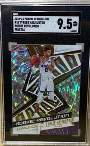 TYRESE HALIBURTON 2020-21 PANINI ROOKIE REVOLUTION SGC 9.5 FRACTAL CARD #13 NBA - Picture 1 of 3