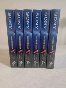 SONY VHS T-120VF Premium Grade VHS Tapes Unopened Set of 6 Tapes - Picture 1 of 6