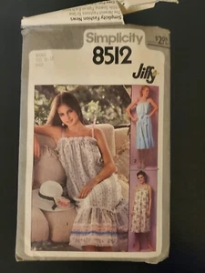 Vintage 70s Pattern Simplicity 8512 Dress Sundress SZ 10-12 - Picture 1 of 5