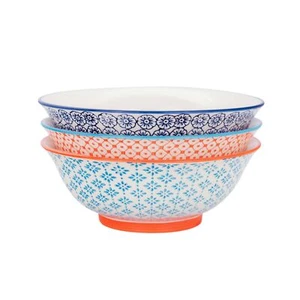 Porcelain Salad Bowl China Fruit Food Serving - 3 Designs - 20cm - Picture 1 of 6