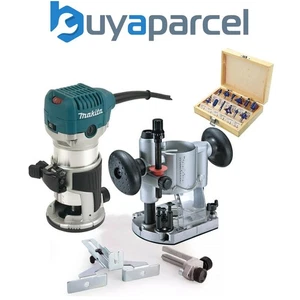 Makita RT0700CX4 240V 1/4" Router Laminate Trimmer +Guide + Plunge Base +Bit Set - Picture 1 of 15