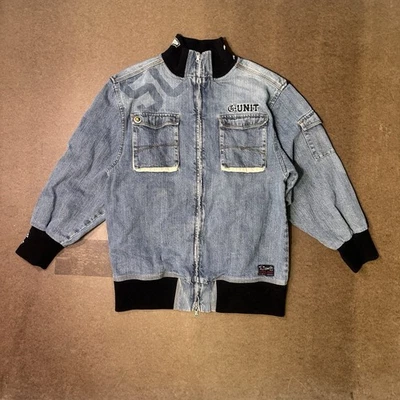 Vintage G-Unit 50 Cent Denim Jean Full Zip Jacket Mens L 14/16 Rare - Image 1 of 4