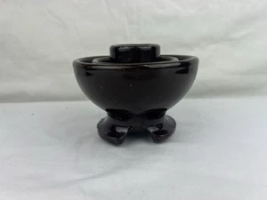 Aislador Esmaltado Marrón Vintage Roscado Grande 4 1/2" T Porcelana EE. UU. - Imagen 1 de 5