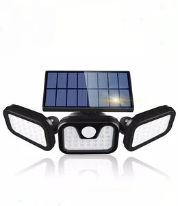 3 Head Solar Motion Sensor Light Outdoor Garden Wall Security Flood Lamp 74LEDs# - Picture 1 of 5
