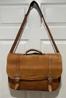 Kenneth Cole Reaction 524434 Maletín Mensajero Cuero Camel Bolso para Laptop Foto 1 de 4