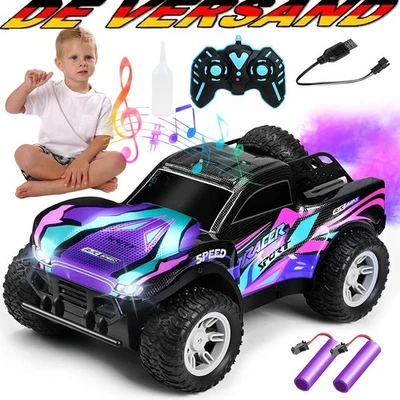 RC Car mit Sprühnebel Lichteffekten Musikfunktion Kinderspielzeug ab 3-8 Jahre - Bild 1 von 4