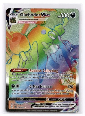 Garbodor VMAX (Secret) SWSH07: Evolving Skies - Pokemon NM 216/203 - Image 1 of 2