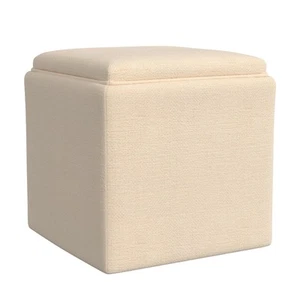 Home Decor Storage Ottoman with Tray Top|Upholstered Modern Square Storage Ot... - Picture 1 of 7