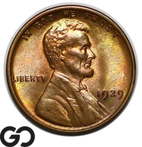 1929 Lincoln Cent Wheat Penny, Highly Attractive, Superb Gem, BU++ - Picture 1 of 3