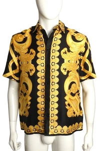 VERSACE- NWT Heritage Print Silk S/S Shirt, Size Large - Picture 1 of 7