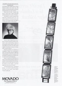 ANDY WARHOL Foundation Estate Times / 5 Watch NYC Art 1988 Movado Print Ad - Bild 1 von 1