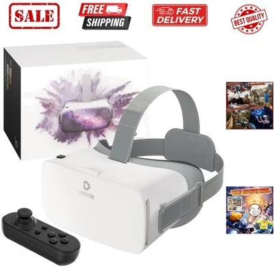 V5 VR Headset for Phone with Controller, Anti-Blue Eyes Protected HD Lenses, ... - Image 1 of 4