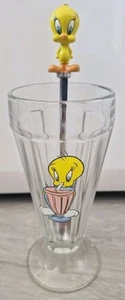Warner Bros Tweety Pie Eisbecher Glas 7" hoch 1997 mit Löffel Vintage - Bild 1 von 8
