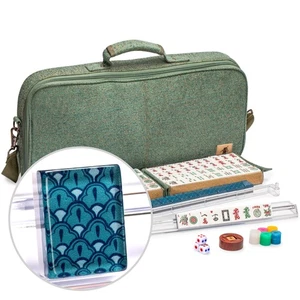 American Mahjong Set, "Oceana" with Heather Teal Soft Case - Picture 1 of 9
