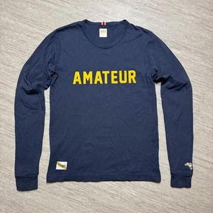 Tracksmith Shirt Adult XXS AMATEUR Running Long Sleeve Tee USA Blue Crew Neck - Picture 1 of 8