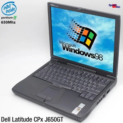 Dell Latitude CPx J650GT Notebook Laptop Windows 98 Lpt Parallelo Port Old Games - Immagine 1 di 4