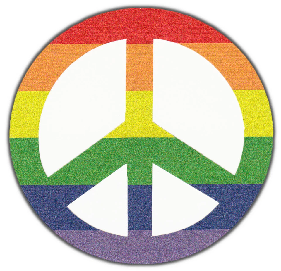Bumper Stickers: Rainbow Color Peace Sign Hippy Support Peace Anti War - Image 1 of 1