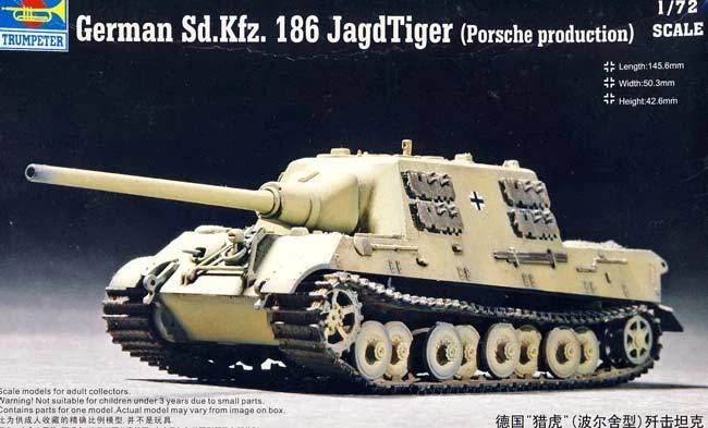 Trumpeter German Sd.Kfz.186 Tigre di Caccia Porsche - 1:72 Modello Kit Nuovo Ovp - Immagine 1 di 1